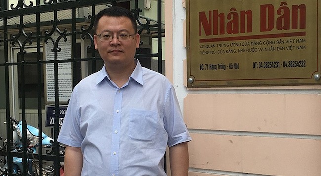 Исполнительный главный редактор китайского электронного издания «Хуаньцю шибао» Ши Дин во время визита во Вьетнам в 2018 году.