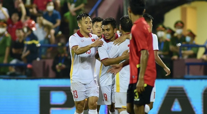 Хо Тхань Минь забил второй гол в этом матче. Фото: Чан Хай
