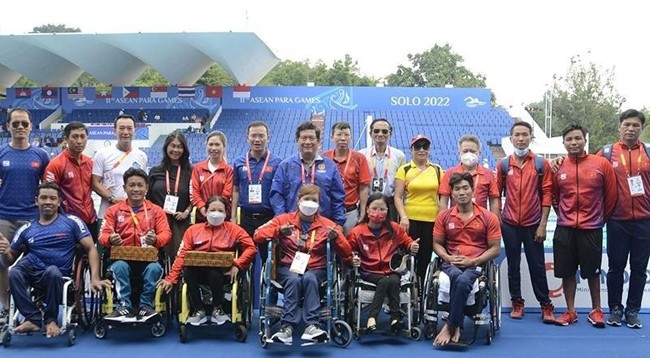 Сборная Вьетнама по плаванию на Паралимпийских играх Юго-Восточной Азии 2022 года. Фото: Тхай Зыонг